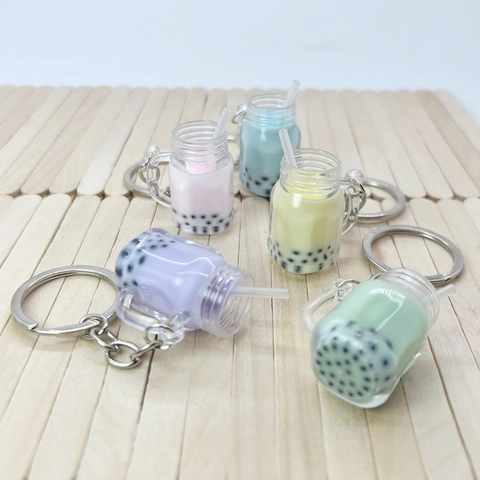 Portachiavi Miniatura Bubble Tea Simulazione Carina Tè Al Latte Resina Plastica Ciondolo Per Borsa Regalo Creativo