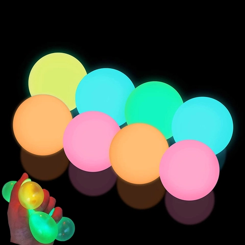 Lichtgevende Plakballen TPR Zacht Glow In The Dark Stressverlichting Knijpspeelgoed Voor Muur Plafond Doelspel