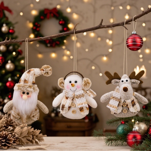 Addobbi Natalizi Peluche Maglia Ciondoli Appesi Babbo Natale Pupazzo Di Neve Renna Decorazione Albero