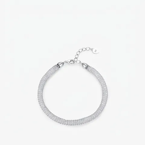 Pulsera De Malla Tejida Plata De Ley 925 Ajustable Brillante Elegante Joyería De Mano Para Mujer Regalo Joyas
