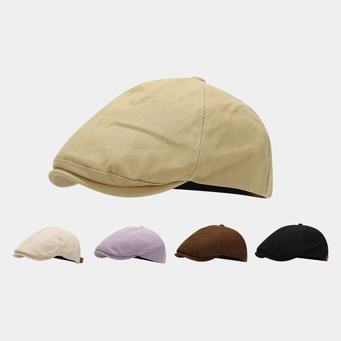 Vintage Newsboy Cap Heren Dames Visgraatpatroon Platte Pet Katoen Polyester Retro Britse Stijl Ivy Hoed