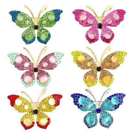 Vlinder Speld Legering Strass Katteoog Elegant Mode Mantel Speld Corsage Vrouwen