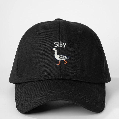Silly Goose Embroidered Baseball Cap Adjustable Sun Protection Outdoor Hat For Men And Women Polyester