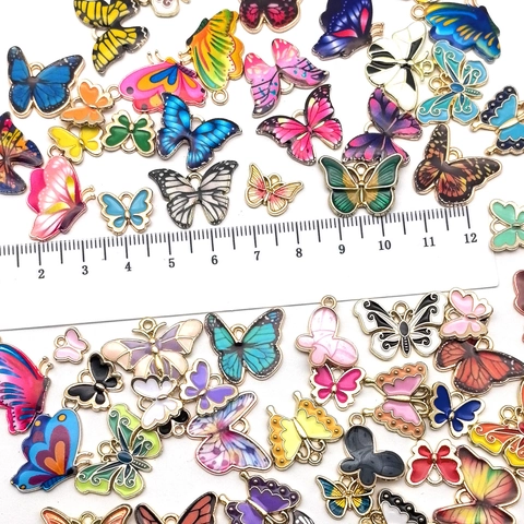 Colorful Butterfly Moth Charms Zinc Alloy Enamel Drip Oil Pendants For DIY Necklace Bracelet Keychain Jewelry Making