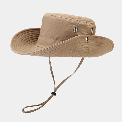 Cappello a Secchiello Outdoor Impermeabile Asciugatura Rapida Con Coulisse Regolabile Tesa Larga Protezione Solare Pesca Escursionismo Safari Uomo Donna