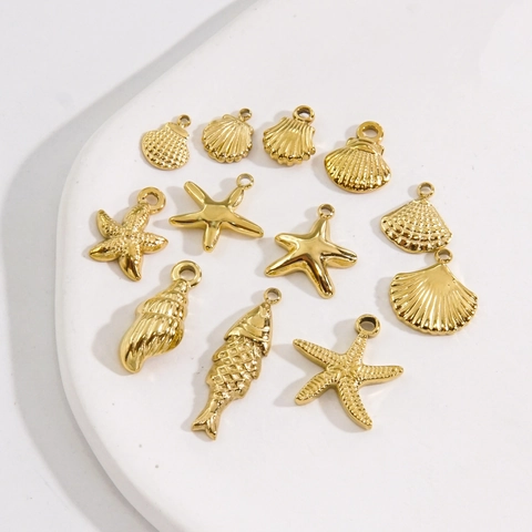 Ciondoli Tema Oceano Mare Pendenti In Acciaio Inossidabile Zircone Per Creazione Di Gioielli DIY Collana Bracciale