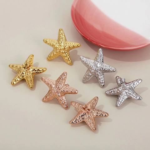 Seestern Ohrringe Edelstahl Texturiert Ozean Sommer Strand Schmuck Für Damen Koreanischer Stil
