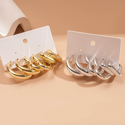 Orecchini A Cerchio Geometrici Da Donna Con Perno In Argento Sterling 925 Cuore Quadrato Tondo Metallo Liscio Minimalista