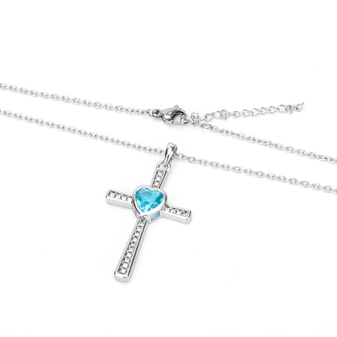Collana Con Ciondolo a Croce a Cuore in Acciaio al Titanio Per Donna Elegante Gioielli Alla Moda Con Intarsi in Strass Regalo