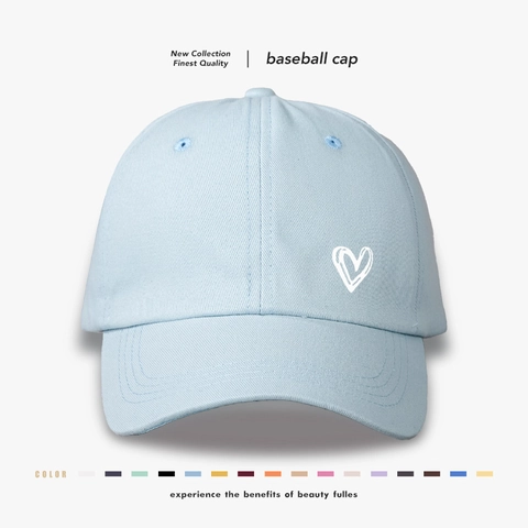 Cotton Baseball Cap Heart Pattern Adjustable Casual Outdoor Sun Protection Soft Top Duck Tongue Hat Women Men