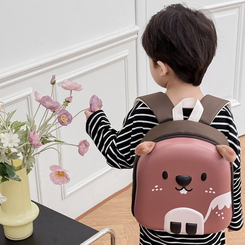 Zaino Per Bambini Simpatico Scoiattolo Cartone Animato 3D Guscio Rigido EVA Impermeabile Leggero Scuola