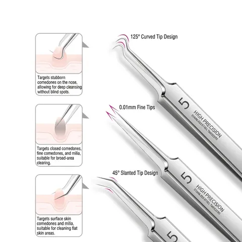 Strumenti Professionali Rimozione Punti Neri Acciaio Inossidabile Pinzette Di Precisione Per Acne