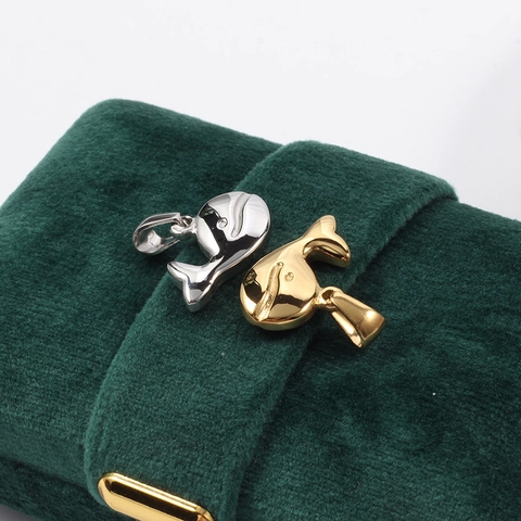Collana Con Pendente Balena In Acciaio Inossidabile Placcato Oro 18K Forma Animale Marino Gioielli Retro