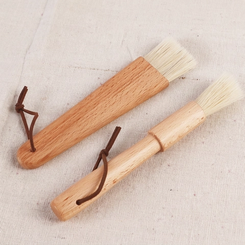 Pinceau De Cuisine En Bois Poils De Sanglier Pâtisserie Huile Barbecue Manche En Hêtre Accessoire