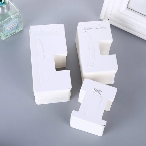 Witte Kartonnen Sieraden Display Kaarten Haarklem Verpakking Labels Hangende Papieren Kaarten Voor Haaraccessoires En Oorbellen