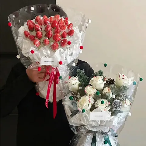 Carta Da Regalo Di Natale Cellophane Con Fiocchi Di Neve Plastica Impermeabile Kraft Per Confezioni Di Fiori E Materiali Per Bouquet DIY