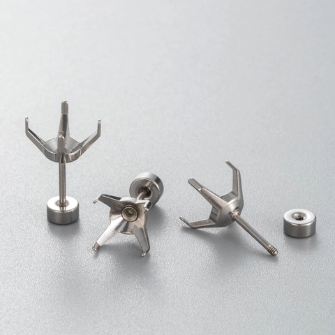 Base De Pendiente De Cuatro Garras Acero De Titanio Con Rosca Accesorio DIY Joyería