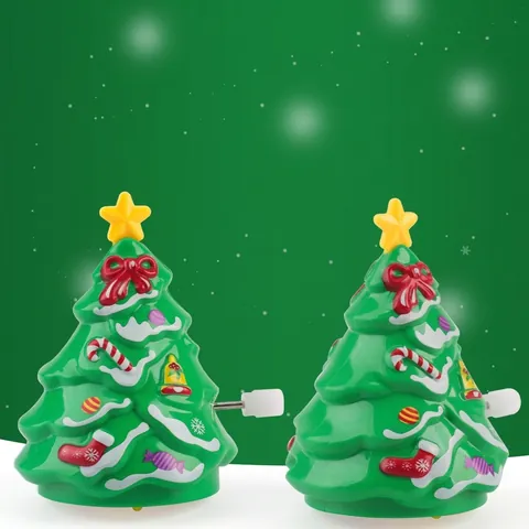 Jouet Arbre De Noël À Remonter Rotatif Mécanique Plastique Nouveauté Cadeau De Noël Pour Enfants Faveurs De Fête