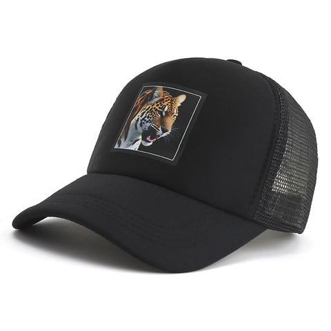 Unisex Καπέλο Trucker Δίχτυ Μπέιζμπολ Patch Κεφάλι Λεοπάρδαλης Αναπνεύσιμο Καμπυλωτό Γείσο Καπέλο Ήλιου Street Hip Hop Ρυθμιζόμενο Snapback