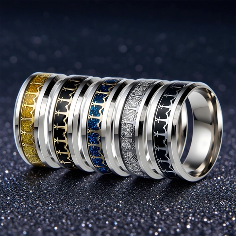 Edelstahl Anker Ring Nautischer Schmuck Poliertes Band Mode Accessoire Für Damen Herren