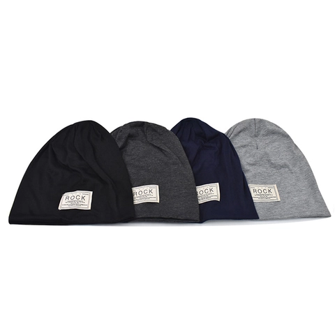 Berretto Invernale Caldo Unisex In Maglia Slouchy Berretto In Misto Cotone Cappello Con Etichetta Rock Per Abbigliamento Quotidiano Casual All'aperto