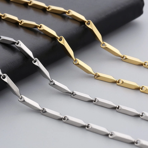 Collar De Cadena Empalmada De Prisma De Acero De Titanio Estilo Industrial Minimalista Joyería De Metal Unisex
