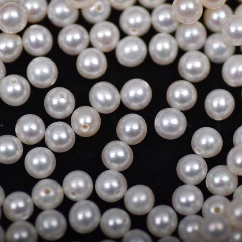 Natural Artificial Pearls Loose Beads Semi Drilled Round High Luster White For Handcrafted DIY Jewelry Making Accessories