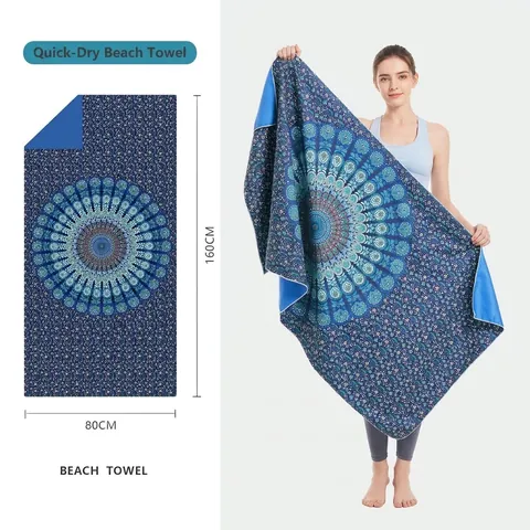 Microfiber Beach Towel Quick Dry Absorbent Sand Free Large Bath Towel For Swimming Travel Yoga Mandala Tropical Leaf Bohemian
