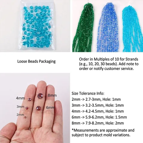 Faceted Glass Beads Multicolor AB Coated Crystal Loose Strands For DIY Jewelry Making Bracelet Necklace Crafting Supplies