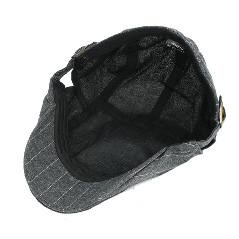 Vintage Striped Flat Cap 100% Cotton Adjustable British Style Ivy Hat For Men Women Casual Retro Newsboy Cap