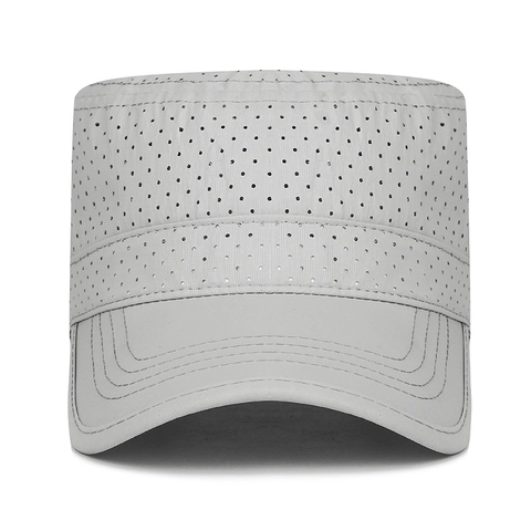 Casquette Cadet Respirante Perforée Laser Séchage Rapide Chapeau Soleil Extérieur Réglable Style Militaire Polyester