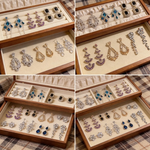 Pendientes Colgantes Vintage Con Borlas De Circonita Para Mujer Joyas De Strass Elegantes Con Poste De Plata