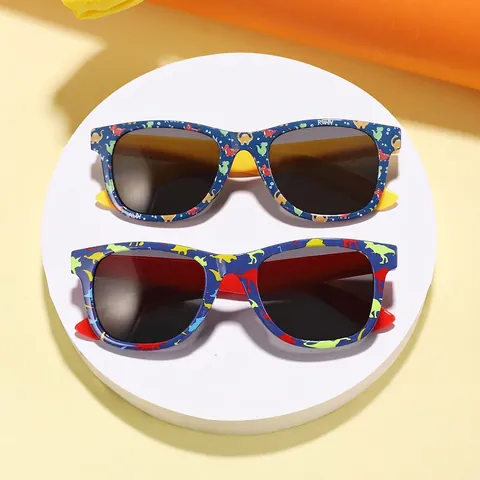 Kinder Sonnenbrille PC Rahmen AC Gläser UV400 Schutz Cartoon Dinosaurier Druck Mode Brillen Für Jungen Mädchen