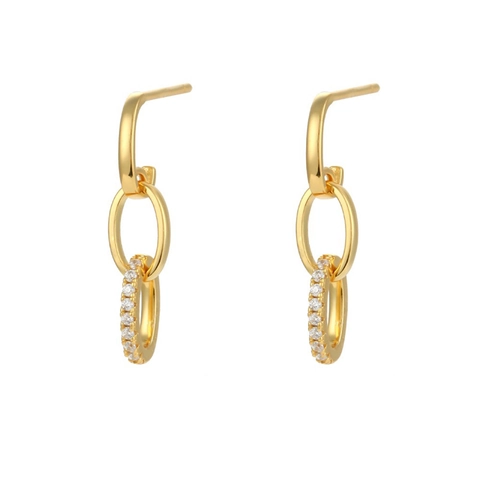Pendientes Geométricos De Circonia Cobre Bañado En Oro En Forma De U Huggie Joyas De Moda Minimalistas Para Mujeres