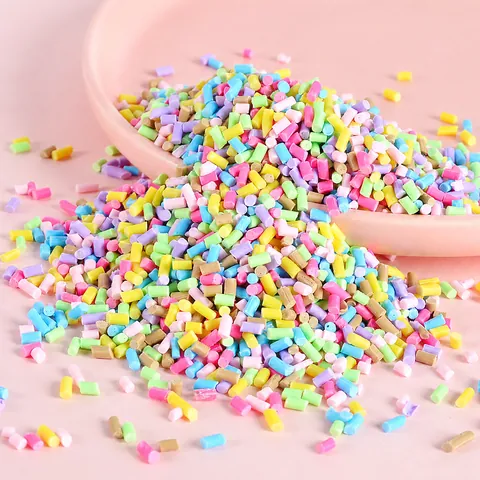 Vermicelles en Pâte Polymère DIY Décoration Artisanale Faux Fils de Sucre Couleurs Macaron Mixtes pour Gâteau