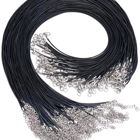 Cordon De Collier En Fil Ciré Avec Fermoir Mousqueton En Alliage Et Chaîne D'extension Pour La Fabrication De Bijoux DIY Réglable