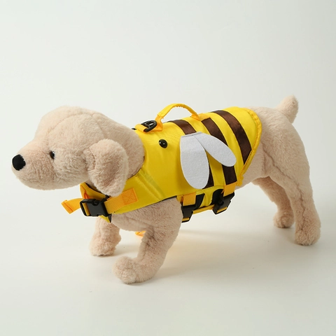 Pet Life Jacket High Buoyancy Dog Swimsuit With Safety Handle Adjustable Oxford Cloth Bee Dragonfly Design For Small Medium Dogs