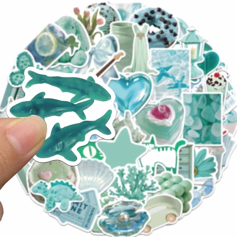 Mint Green Fresh Soda Graffiti Stickers Waterproof PVC Decals For Laptop Phone Case Guitar Scrapbook Cute Decorative