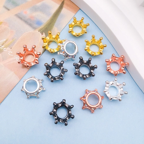 Kronen Perlen Legierung Bunte Strasssteine Hohl Zwischenperlen Schmuckherstellung DIY Für Armbänder Ketten