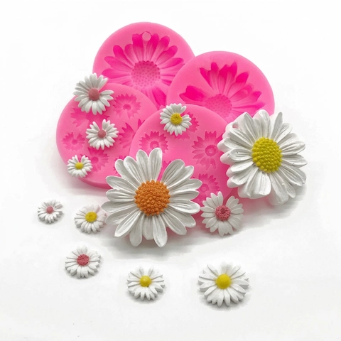 Gänseblümchen Blume Silikonform Relief Florale Formen Für Schokolade Fondant Kuchen Backen Gips Seife Handgemachte DIY