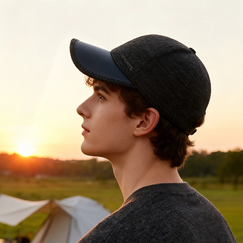 Gorra De Béisbol De Invierno Para Hombre Mezcla De Lana Térmica Cortavientos Protección De Oídos Ala De Cuero PU