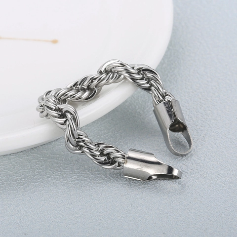 Pulsera De Cadena De Cuerda De Acero Inoxidable Accesorio Para Hacer Joyas DIY Eslabón Retorcido Con Cierre De Langosta
