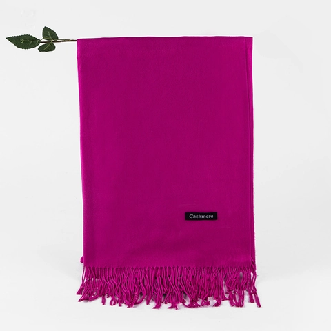 Damen Langer Schal Weich Kaschmirähnlich Einfarbig Warm Winter Schultertuch Mit Fransen Eleganz