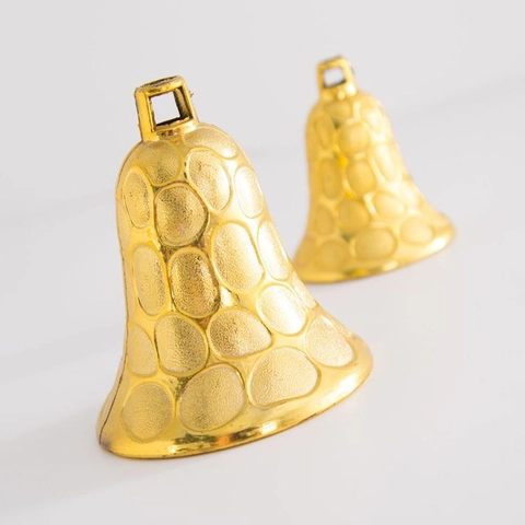 Christmas Bells Ornaments Electroplated Plastic Textured Surface Festive Hanging Decorations For Holiday Party Decor