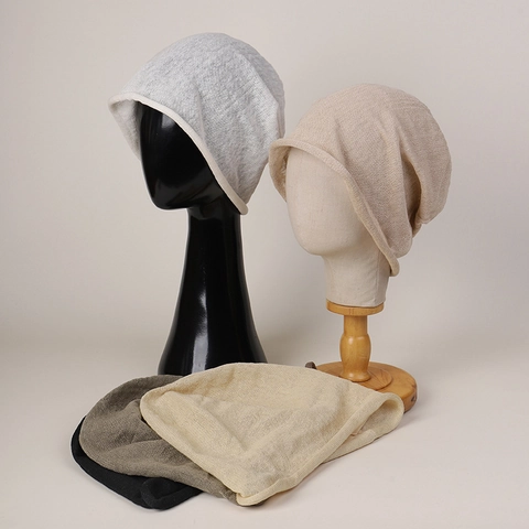 Berretto Beanie Lino Traspirante Leggero Maglia Sottile Bordo Arrotolato Casual Minimalista Unisex