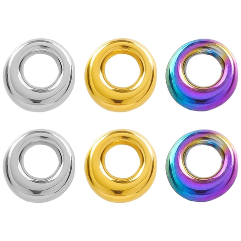 Round Donut Charm 304 Stainless Steel Oval Pendant For DIY Jewelry Making Smooth Polished Accessories For Women