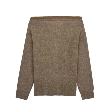 Cardigan In Maglia Con Spalle Scoperte Maglione A Maniche Lunghe Con Bottoni Morbido Misto Acrilico Top Casual Da Donna