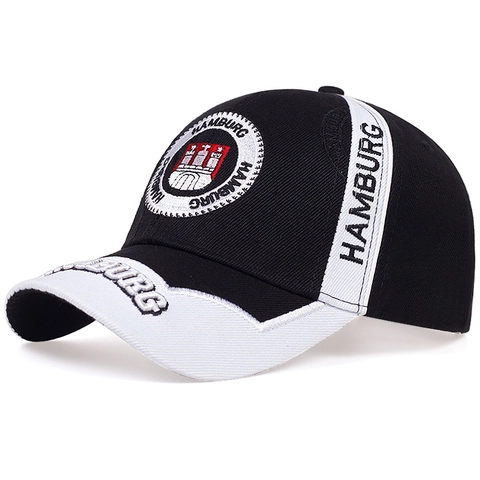 Cappellino Da Baseball Ricamato Hamburg Twill Di Cotone Tesa Curva Regolabile Cappello Da Sole Urbano