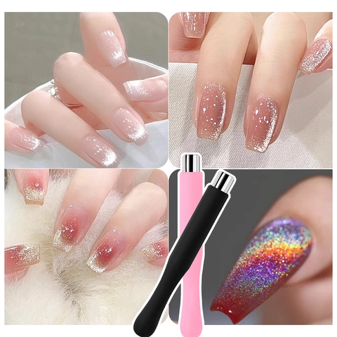Kattenoog Nagels Magneet Stick Sterke Magnetische Cilinder Tool Voor DIY Nail Art Ontwerp Draagbare Metalen Siliconen Professioneel