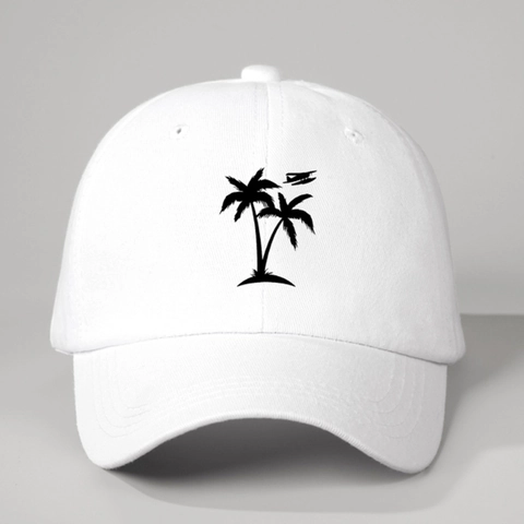 Baseballkappe Mit Kokospalmen Flugzeug Druck Verstellbar Polyester Sonnenschutz Sommer Freizeit Outdoor Hut